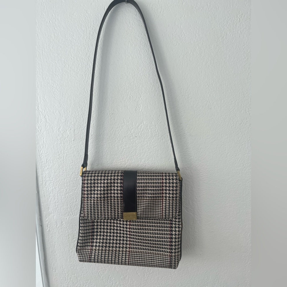 Lauren by Ralph Lauren Houndstooth Shoulder Purse